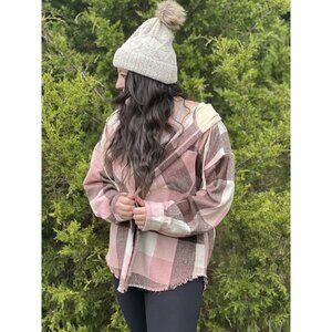 New Plaid Pink And Cream Jacket Boutique